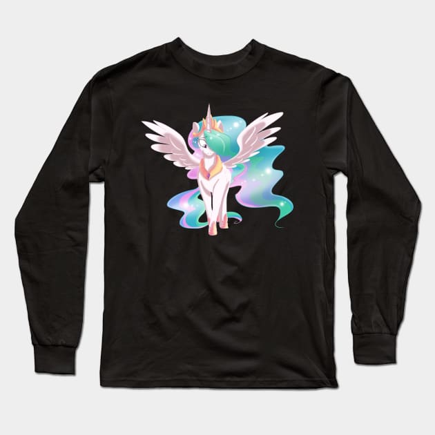 Celestia Long Sleeve T-Shirt by shadowllamacorn